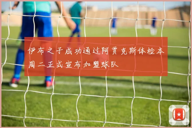 伊布之子成功通过阿贾克斯体检本周二正式宣布加盟球队